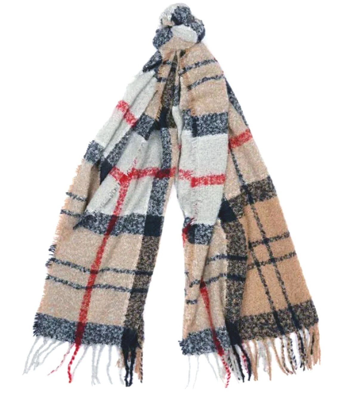 BarbourTartan Boucle Scarf Caramel - Schal