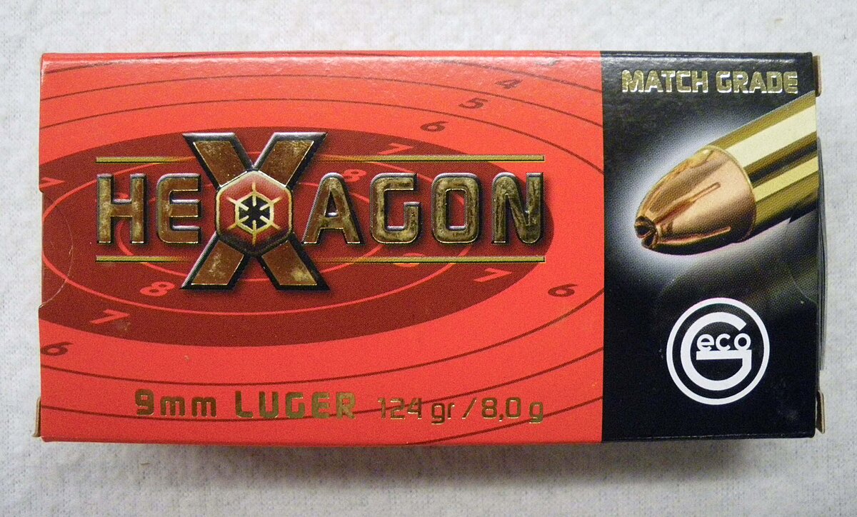 Geco 9mm Luger Hexagon SX 124 gr. - Pistolenmunition