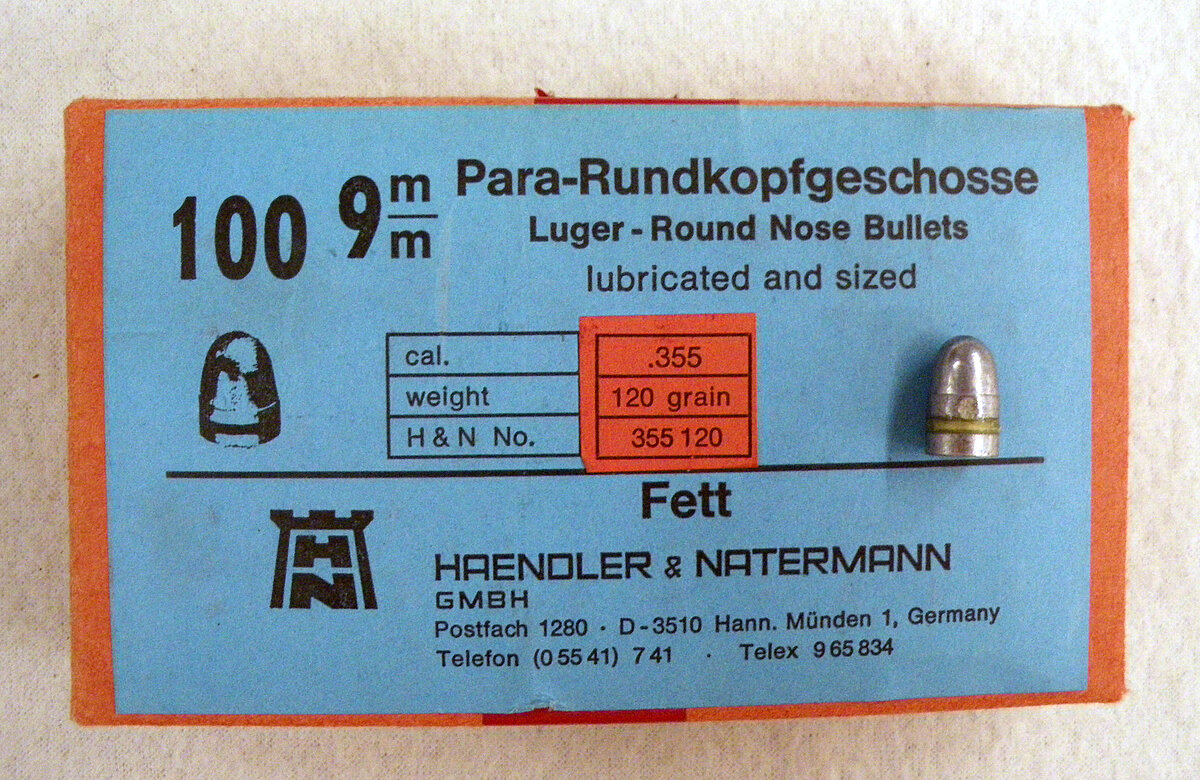 H&N Geschosse 9mm Luger Rundkopf .355