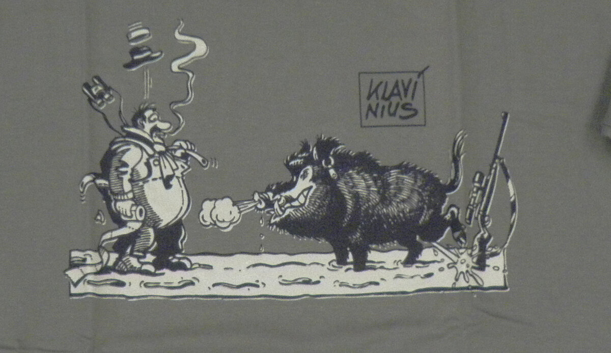 T-Shirt mit Klavinius-Karikatur