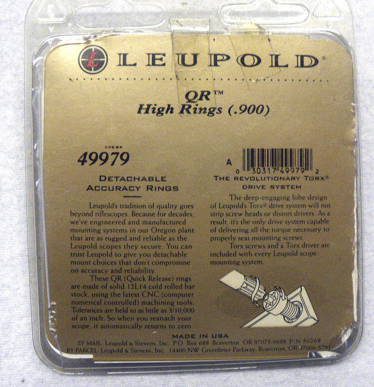 Leupold Quick Release Montageringe 25,4mm high