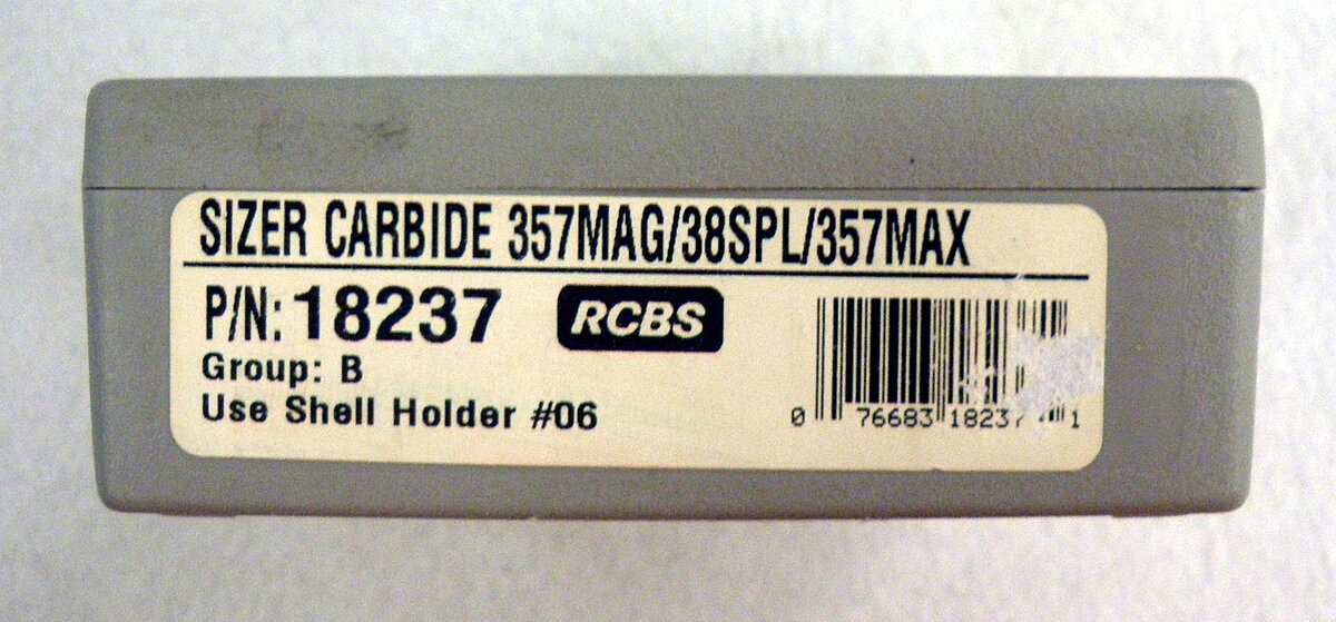 RCBS Sizer Carbide .357Mag .38SPL .357Max