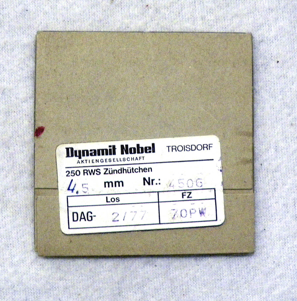 RWS 4,50 mm Nr. 4506 - Zündhütchen