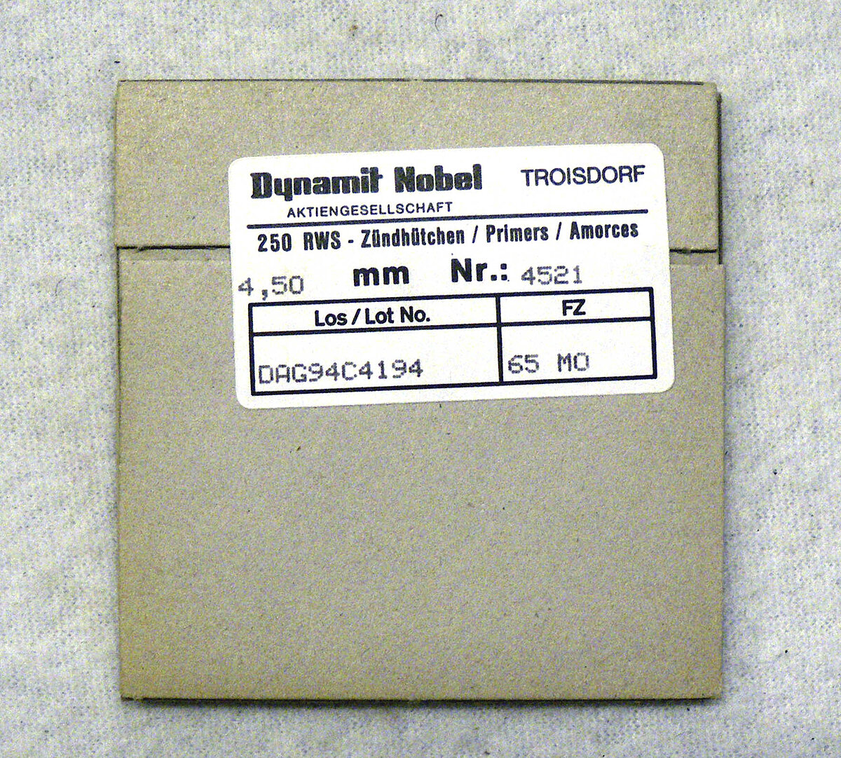 RWS 4,50 mm Nr. 4521 - Zündhütchen
