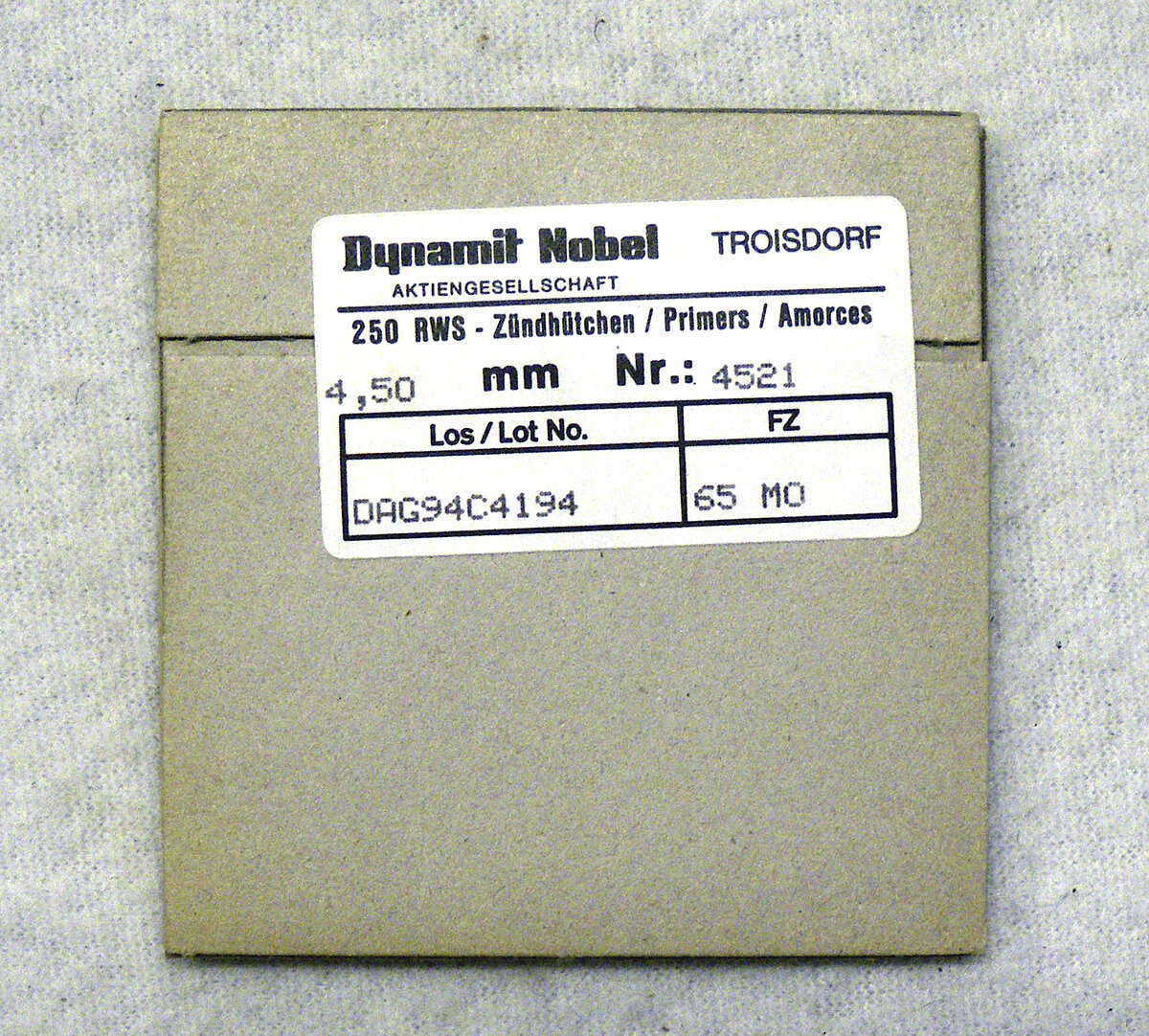 RWS 4,50 mm Nr. 4521 - Zndhtchen