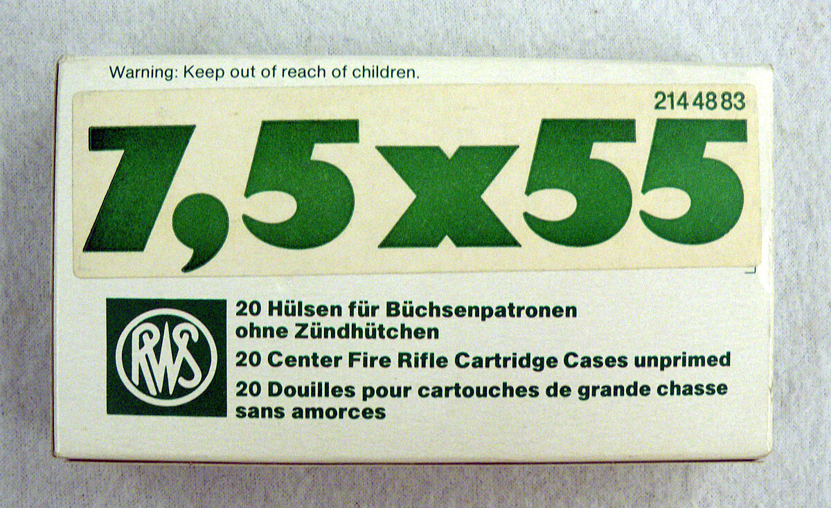 RWS Hülsen 7,5 x 55 - 60 Stück