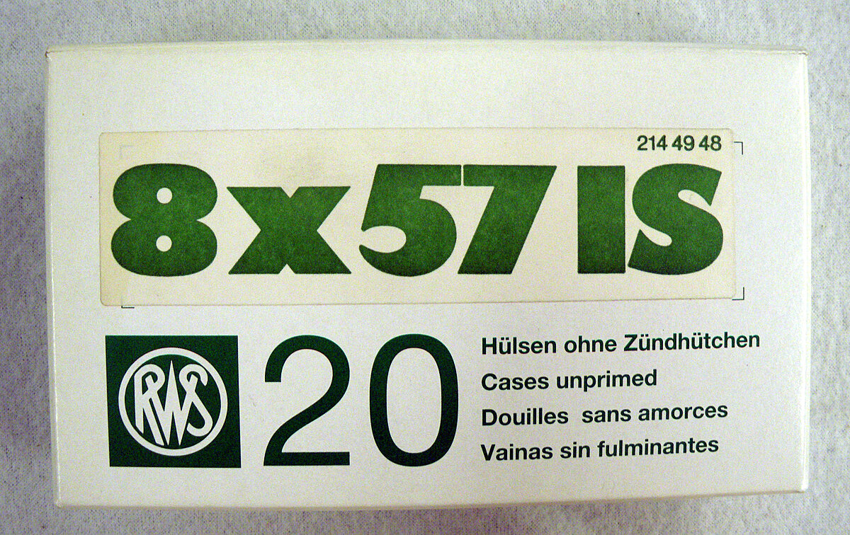 RWS Hülsen 8x57 IS - 60 Stück