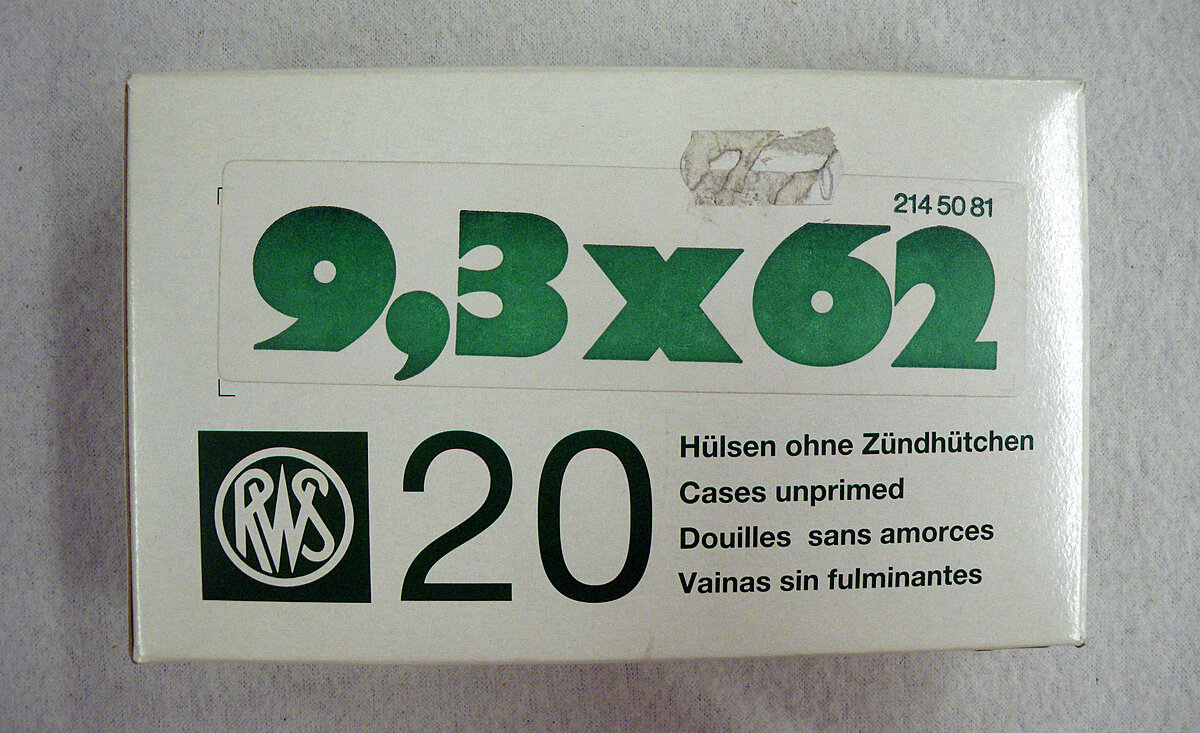 RWS Hülsen 9,3x62 - 20 Stück