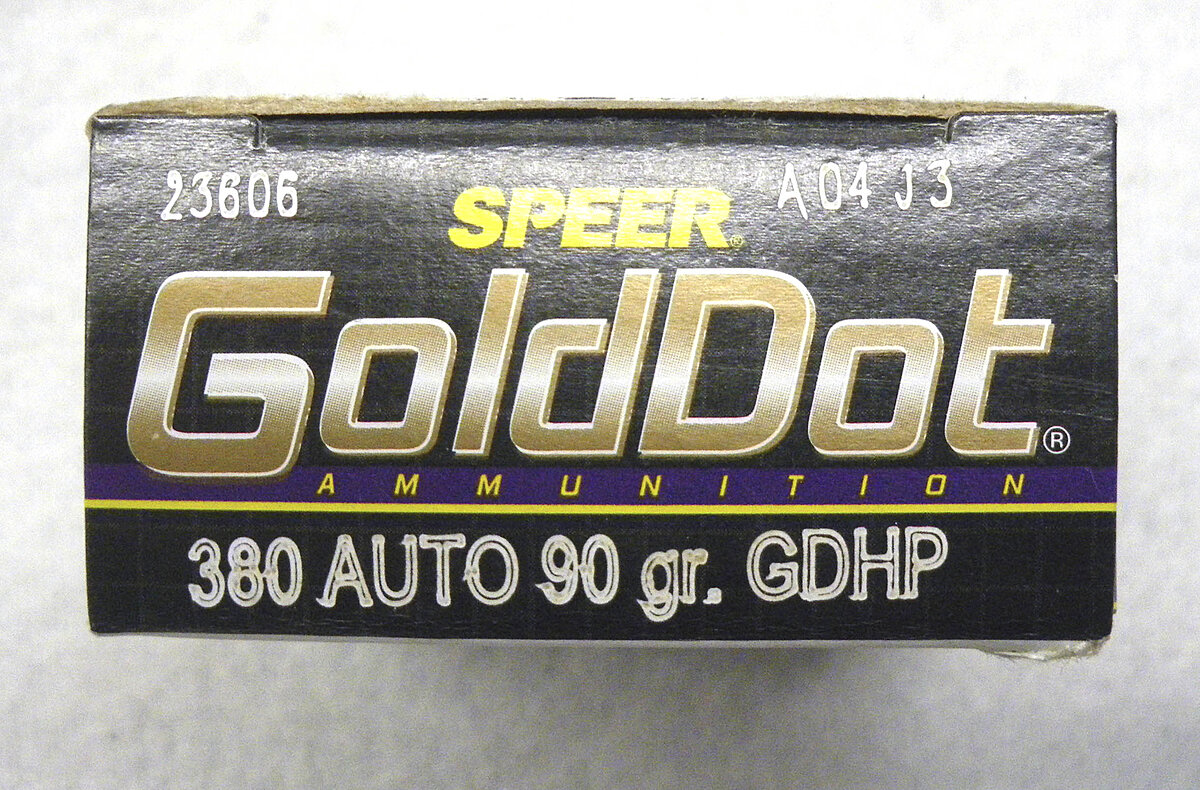 Speer GoldDot .380 Auto 90gr. GDHP