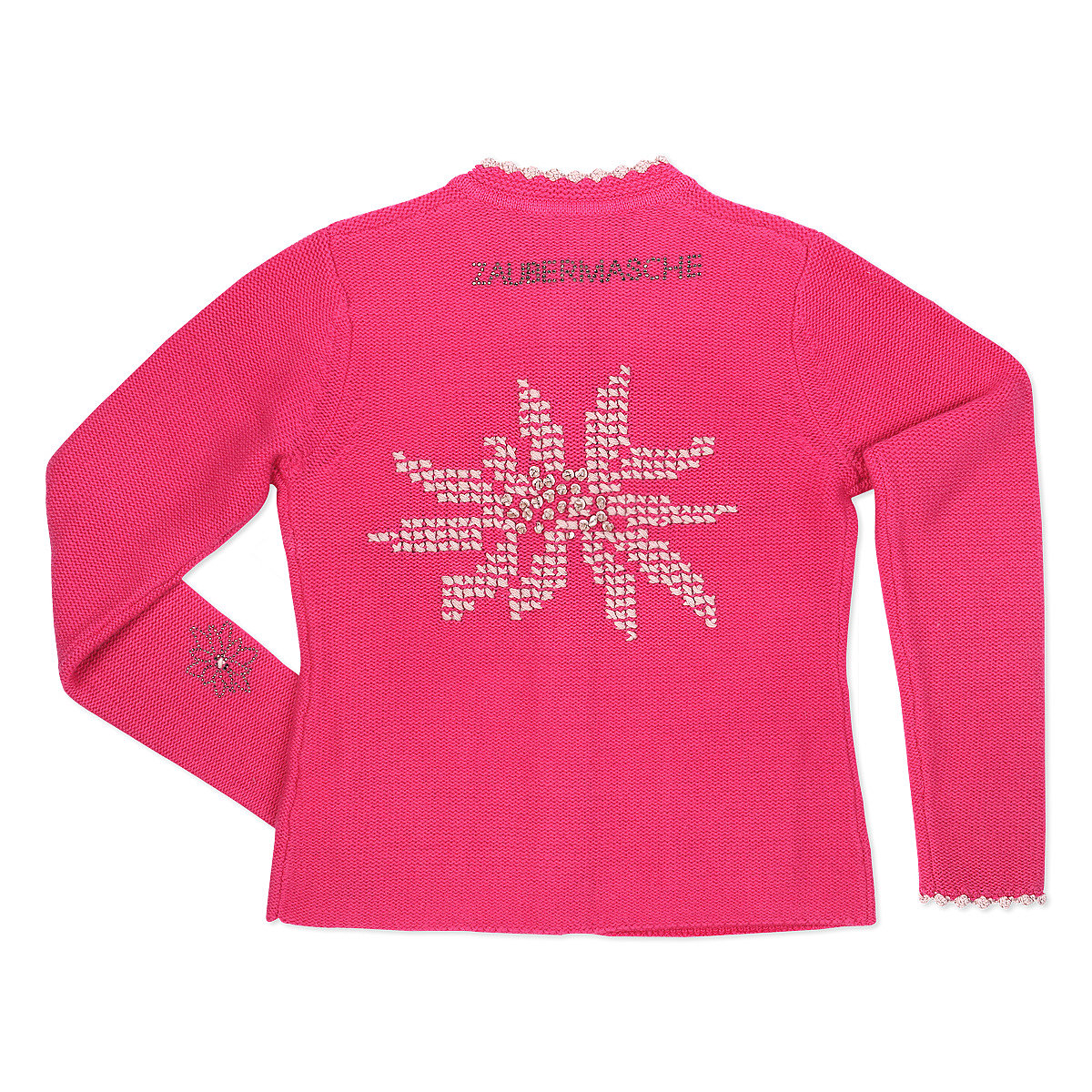 Zaubermasche Strickjanker pink Strass und Stick