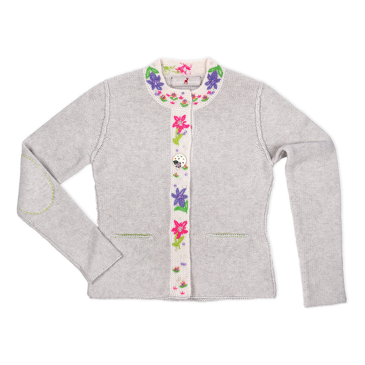 Zaubermasche Strickjacke Blumenleiste