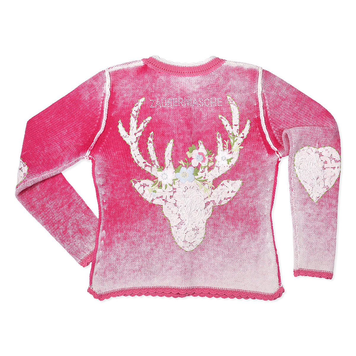 Zaubermasche Strickjanker Hirschkopf pink