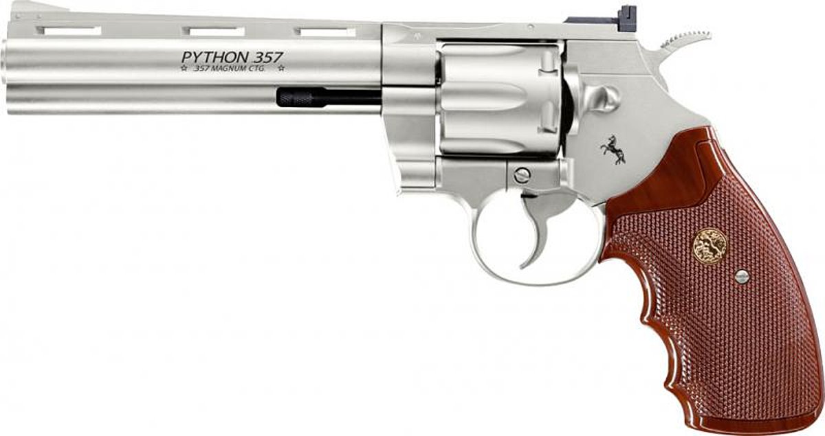 Colt Python 6 vernickelt - Co2 Revolver - Waffen Brammer