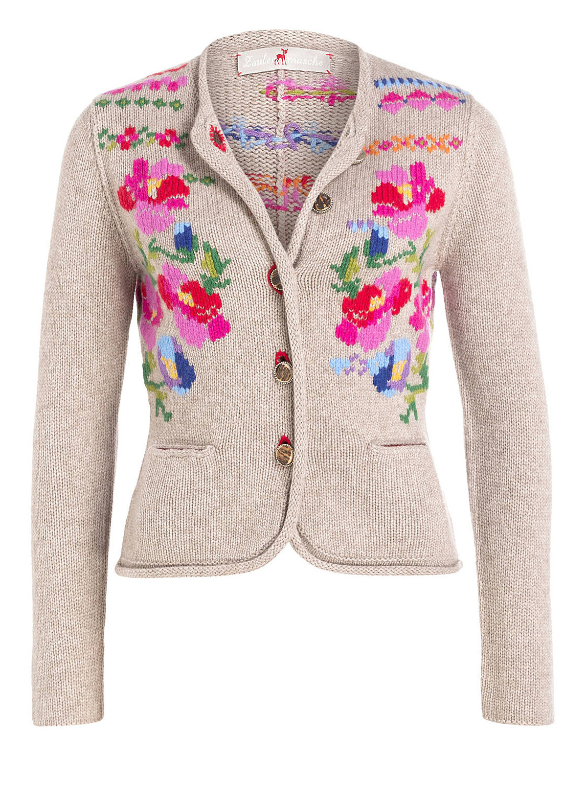 Zaubermasche Strickjacke mit Blumenstick