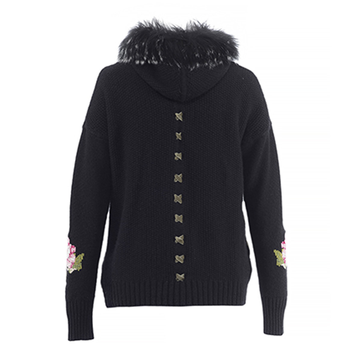 Zauberblume Hoodie schwarz mit Blume