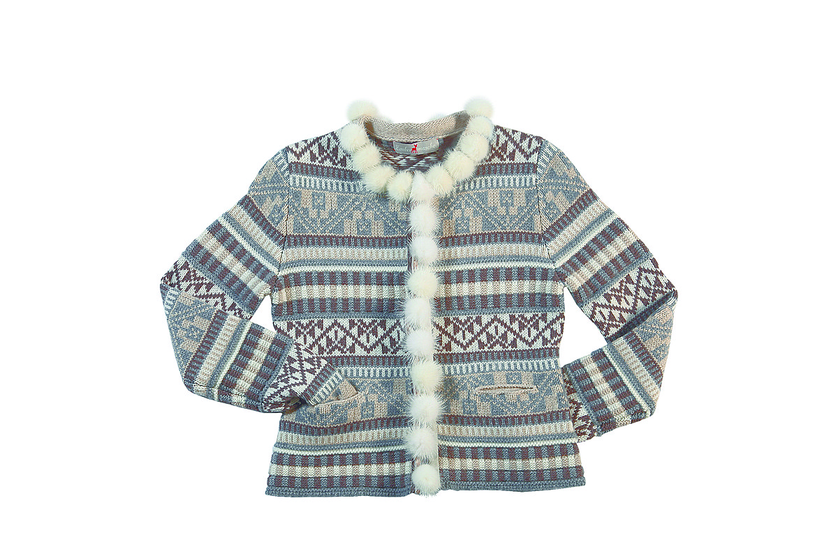Zaubermasche Strickjacke mit Nerzbesatz