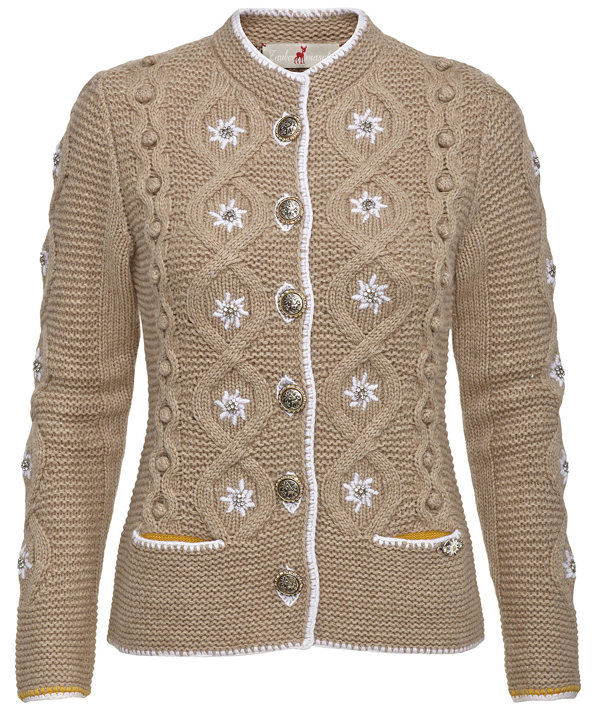 Zaubermasche Strickjacke Zopf und Edelwei
