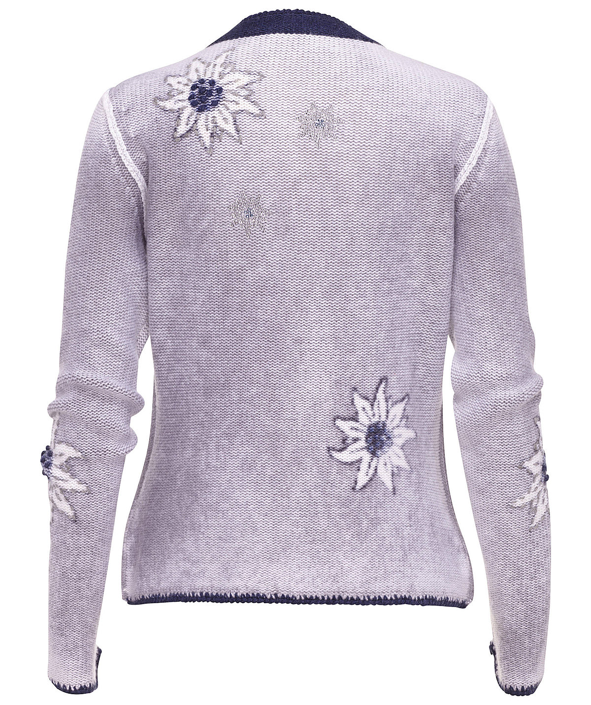 Zaubermasche Strickjacke Print mit Edelwei blau