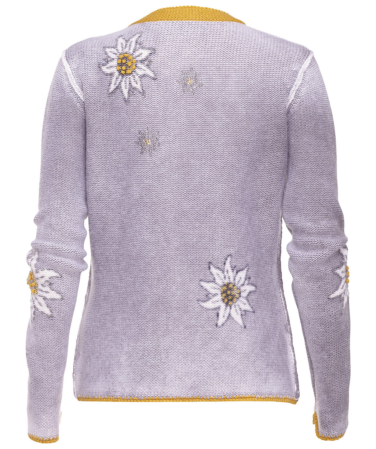 Zaubermasche Strickjacke Print mit Edelwei safran