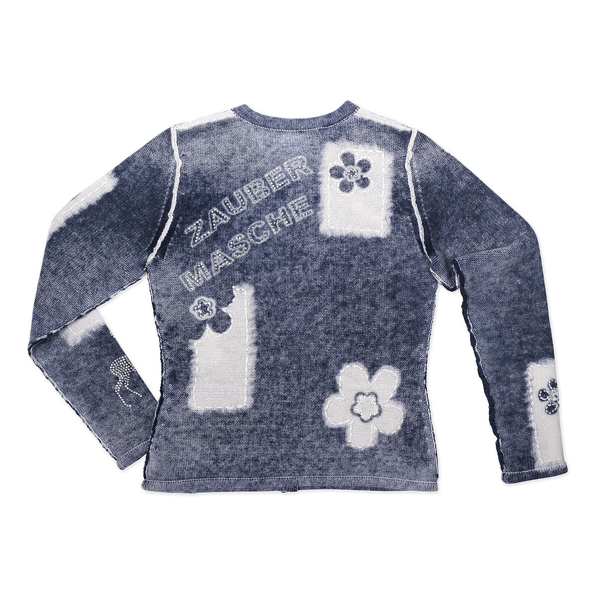 Zaubermasche Strickjacke blau-wei