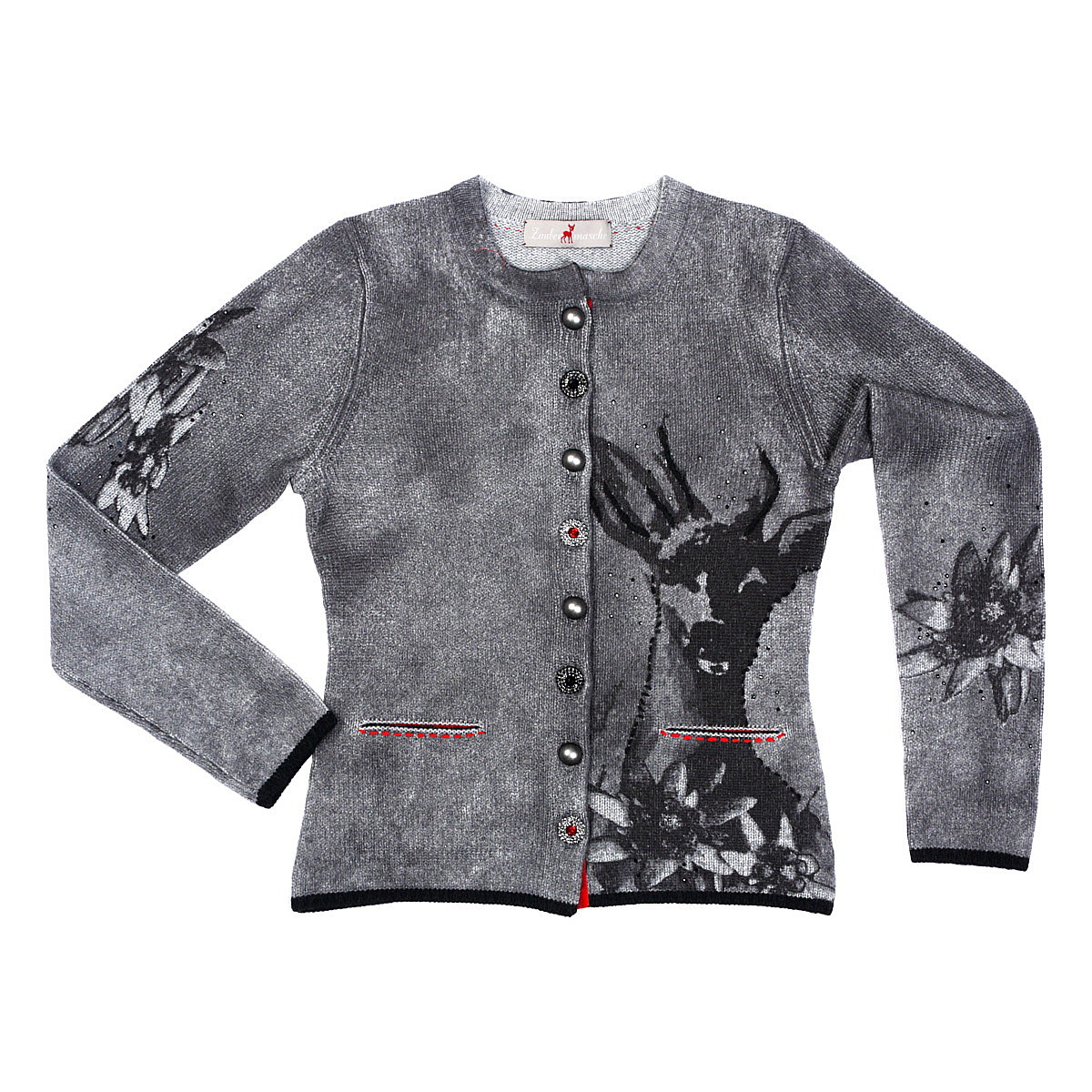 Zaubermasche Strickjacke Bock und Edelwei