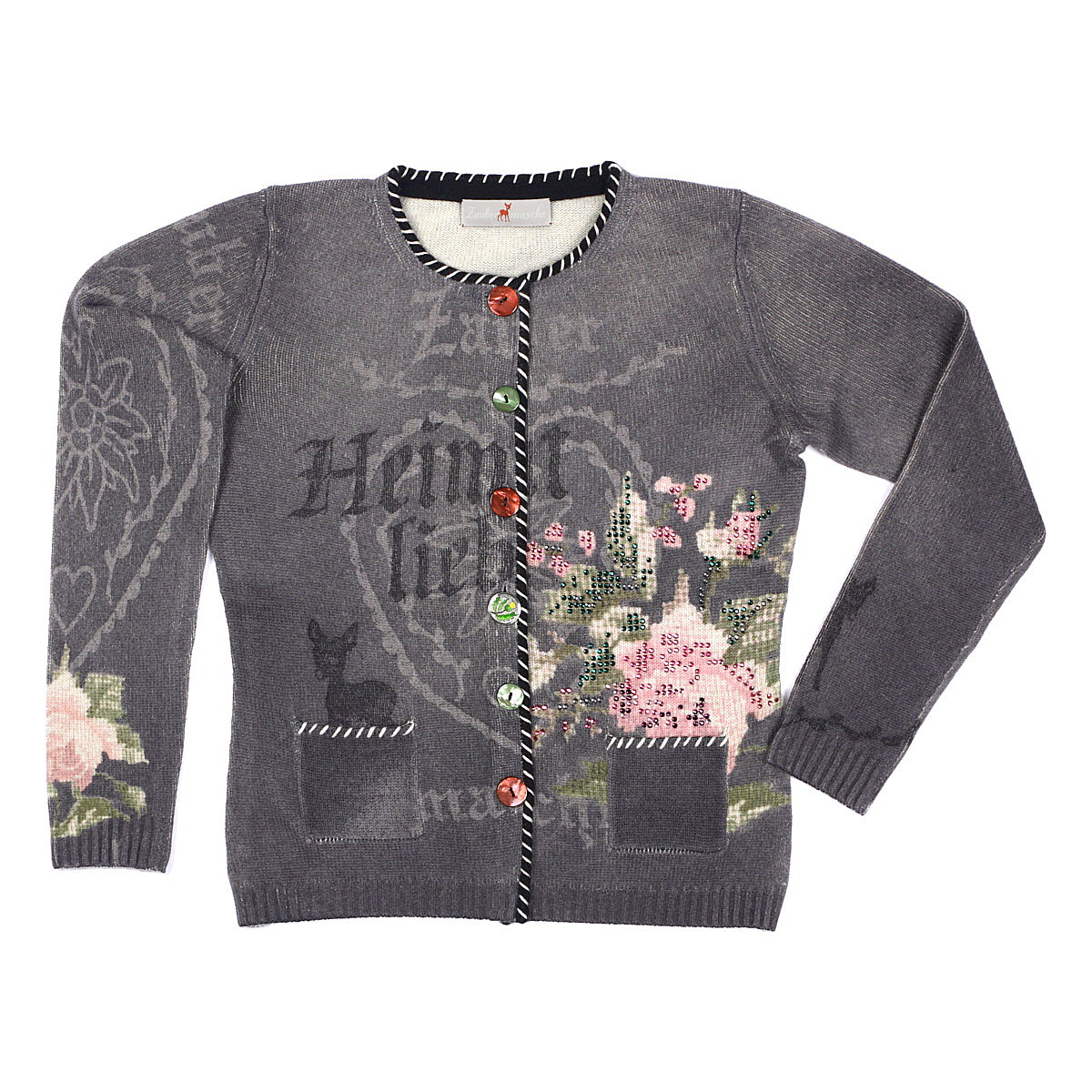Zaubermasche Strickjacke Print und Strass