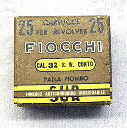 Fiocchi .32 S&W Corto 82gr. Bleirundkopf