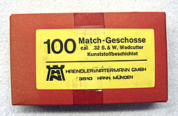 H&N Geschosse .32 S&W Wadcutter kunststoffbeschichtet