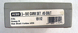 RCBS 3 Die Carbide Set .45 Colt