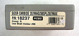 RCBS Sizer Carbide .357Mag .38SPL .357Max