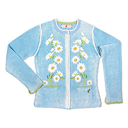 Zaubermasche Strickjanker Blumen hellblau