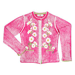 Zaubermasche Strickjanker Blumen pink