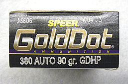 Speer GoldDot .380 Auto 90gr. GDHP