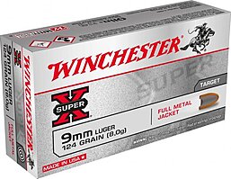 Winchester Super X 9mm Luger - 124 grs. FMJ