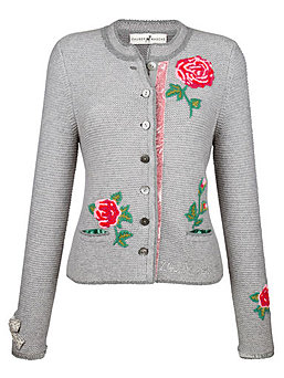 Zaubermasche Strickjanker mit Blumen und Hirsch