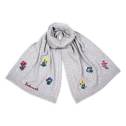 Zaubermasche Schal mit Blumenstick grau