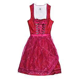 Bergweiss Mididirndl Fuchsia