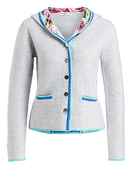 Zauberblume Strickhoodie grau