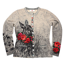 Zaubermasche Strickjacke Bambi und Rosen